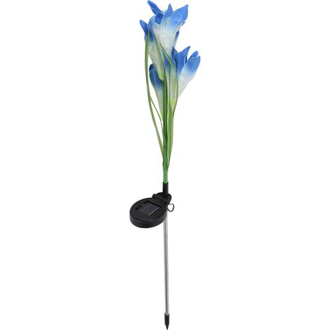 Lampes solaires pour fleurs, étanches, à piquer pour jardin, terrasse ou cour (bleu et blanc) (1/5)