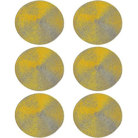 Lot de 6 sets de table écologiques en polypropylène, unis, isolants thermiques et décoratifs (1/5)