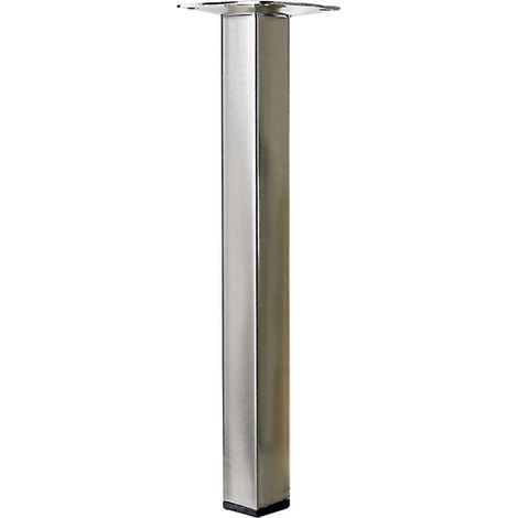 Hettich – Pied de meuble pour table basse – Acier brossé gris – Hauteur réglable de 16 à 70 cm – Charge max 50 kg – Fixation à visser
