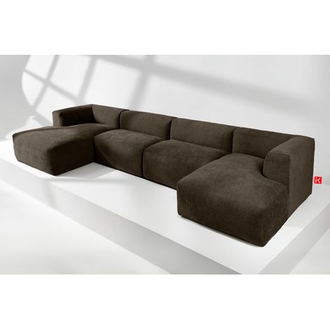 KONSIMO BUFFO 7/8 Sitzer Panorama-Ecksofa mit extrem weicher und bequemer Sitz,braun (1/5)