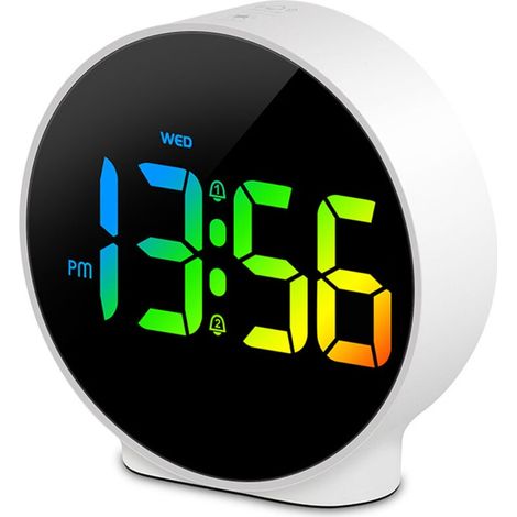 Horloge Électronique Numérique - Réveil Lumineux - Double Alimentation Piles/ Secteur - Horloge Murale LED Multifonction (1/5)