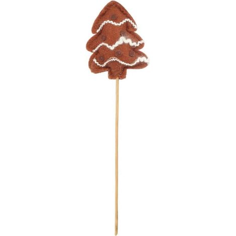 Albero di Natale in feltro marrone a forma di pan di zenzero (1/2)