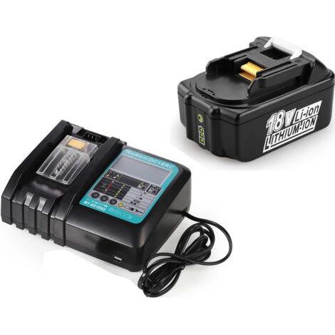 BL1850B Batterie 18 V 5,0Ah avec chargeur DC18RC pour Makita Batterie 18V BL1850 BL1860B BL1860 BL1830B BL1840 BL1850 pour Makita Radio DMR108 DMR110 DMR107 DMR106 DMR101 DMR100 DMR112 Makita Radio DM (1/5)