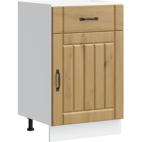 Armoire de cuisine Lucca moderne rangement optimisé 50 x 46 x 81,5 cm en bois d'ingénierie chêne artisanal (1/5)