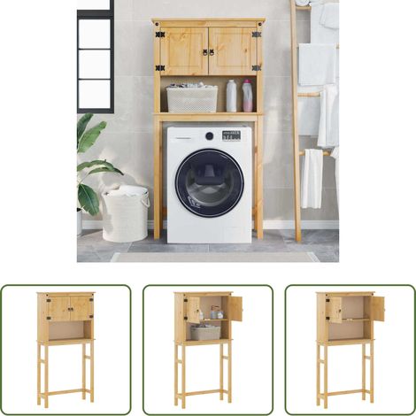 Badregal - Waschmaschinenschrank Corona Massivholz Kiefer (1/5)