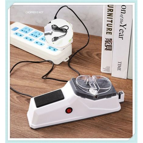Professioneller USB-Messerschärfer, verstellbarer elektrischer Messerschärfer für Küchenmesser, Messerschärfer, Scherenschärfer, Weiß