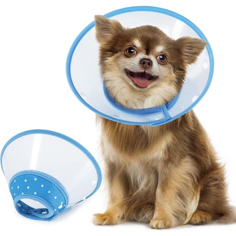 Collier De Protection Pour Chien Et Chat - En Pvc Léger Avec Bord Souple - Réglable 12-14 5 Cm - Diamètre 16 2 Cm - Pour Chiots Petits Chiens Et Chats - 1 Pièce