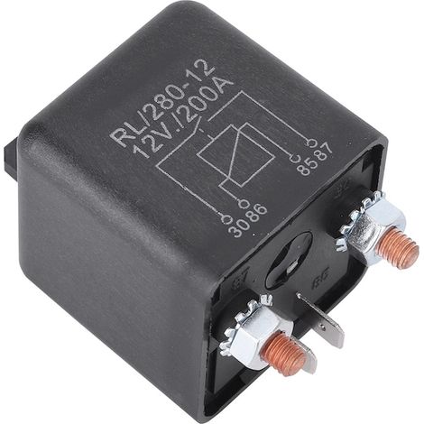 Relais de démarrage voiture 12 V 200 A, 4 broches, plastique, interrupteur électrique robuste pour automobile (1/5)