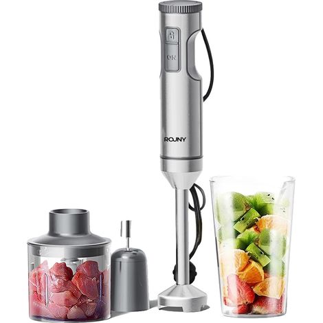 Frullatore a immersione, 14 velocità, motore potente, grigio chiaro, spina UE, 4 in 1 (1/2)