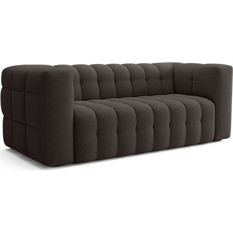Canapé fixe - 3 places - CHESTER - Tissu Gris anthracite - 212 x 105 x 76 cm (1/3)
