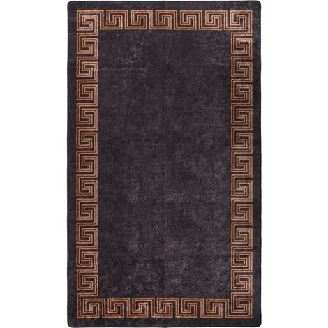 FIMEI Tapis lavable antidérapant 190x300 cm Noir et doré (1/5)