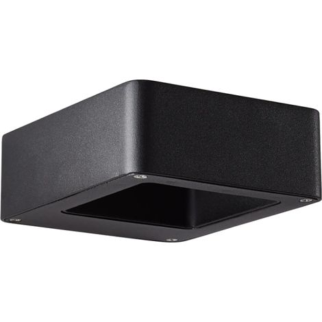 Brilliant Golda LED Außenwandleuchte - schwarz, 7W integriert, 660 Lumen, warmweiß (3000K), IP54 spritzwassergeschützt, Up- & Downlight, 14,5x12x4,5 cm, inkl. Montagematerial (1/5)