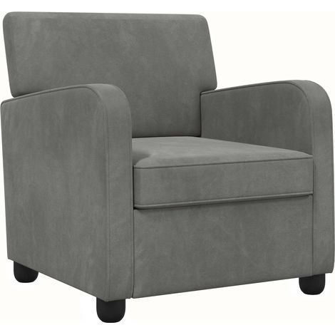 Armchair Dark Grey Velvet vidaXL (1/5)