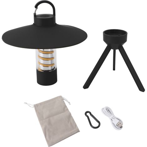 Toivize 2000mAh Tragbare Campinglampe, USB, wasserdicht, schwarz, einstellbare Farbtemperatur 3000-6500K, leicht für Wanderungen (1/5)