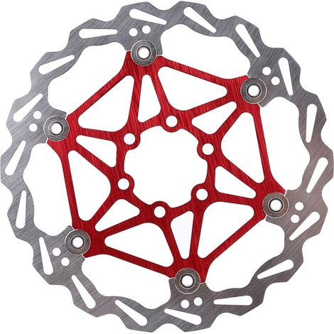 160/180/203mm Frein à Disque Flottant pour VTT Type Montagne Plaquette de Frein Vélo Accessoire Cycliste (Rouge 180mm) (1/5)