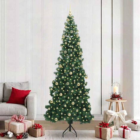 vidaXL Árbol de Navidad Artificial de Esquina Verde 240 cm PVC y Metal (1/5)