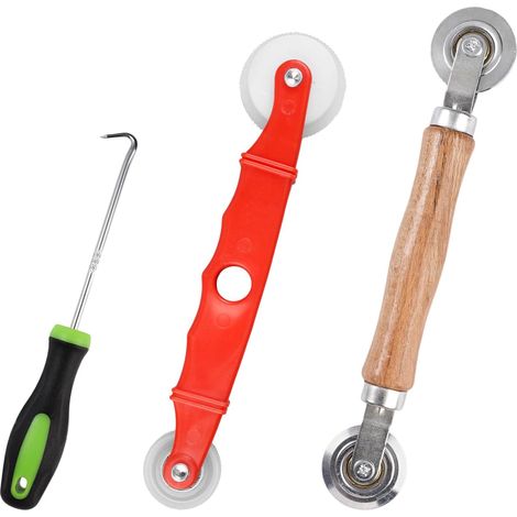 3 Pièces Outil de Roulement D'écran Bois, Moustiquaire de Fenetre Outils de Remplacement, Outil de Rouleau en Plastique, Rouleau à Cannelure Portatifs, pour L'installation de Moustiquaire de Fenêtre (1/5)