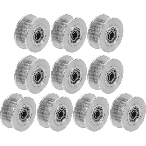 10 Pièces Poulie Tendeur Aluminium Dents Alésage H-type pour Courroie Compatible Imprimantes Cnc Robuste Silencieuse (1/5)