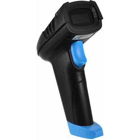 Lecteur de codes-barres 1D sans fil portable avec station de charge et récepteur USB, portée de 100 m, idéal pour supermarchés, magasins et entrepôts. (1/3)