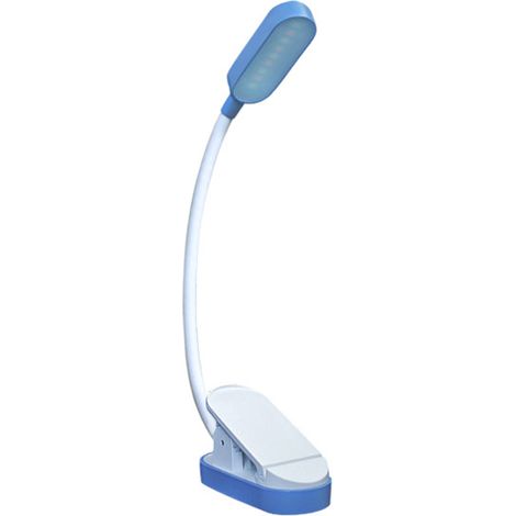 Lampe de lecture à pince, lampe de lecture avec protection oculaire, lampe à pince rechargeable USB, lampe de lecture flexible à 360° pour la lecture nocturne, au bureau ou en voyage. (1/5)