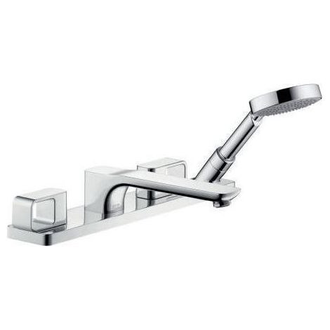 hansgrohe AXOR Urquiola 4-Loch Fliesenrandarmatur, Ausladung (1/3)
