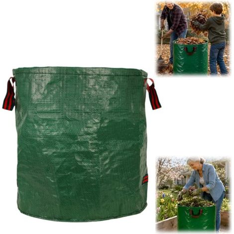Sacs à feuilles sacs poubelle pour terrasse sacs de rangement pour usage domestique sacs de ramassage de feuilles (272 litres vert) (1/5)