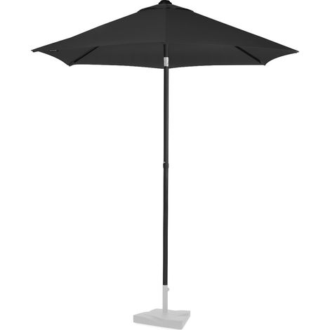 VONROC Premium-Sonnenschirm Torbole Ø200cm – Robuster Sonnenschirm – UV-beständig – Anthrazit/Schwarz – Inklusive Schutzhülle