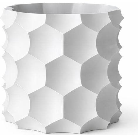 Vaso da fiori geometrico 3D bianco, moderno, decorativo, per piante