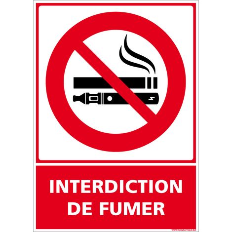 Autocollants de Signalisation Souple – Panneaux de Signalisation Autocollants – Plusieurs tailles au choix – Signalisation Française - Interdiction de fumer - 300 x 420 mm
