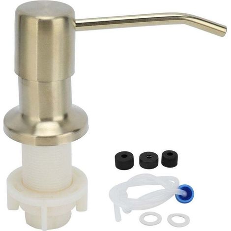 Tête De Pompe À Savon - Acier Inoxydable 304 - Pour Évier Cuisine Salle De Bain - Tube Silicone 115 Cm - Kit Complet ×1 (1/4)