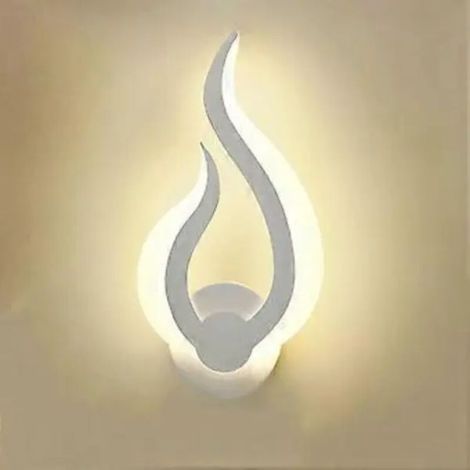 Applique murale LED à effet flamme, style minimaliste moderne, abat-jour en acrylique, pour salle de bain, chambre, salon, couloir ou décoration.