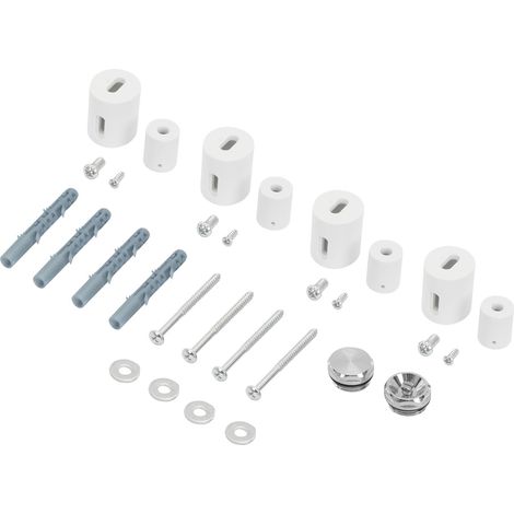 LuxeBath Halterung für Designheizkörper, Weiß, für gerade Modelle, Montagematerial, Befestigung Satz, Montage Set, Aufhängung Halter Zubehör für Badheizkörper, Handtuchwärmer & Handtuchtrockner