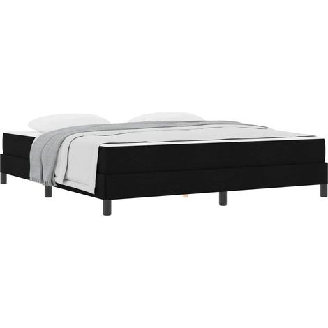 Box Spring Bed with Mattress Black 180 x 200 cm Fabric vidaXL