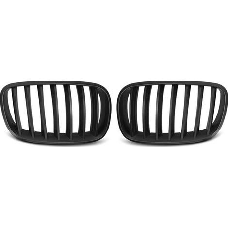 Paire de grille calandre BMW X5 E70, X6 E71 de 2008 a 2013 Noir Mat-27318080 (1/2)