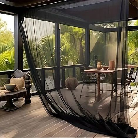Insektennetz Fliegennetz Vogelschutznetz Schwarz 3 x 3 m für Terrasse, Balkon, Gartenpavillon, Gemüsebeet und Pflanzen (1/5)