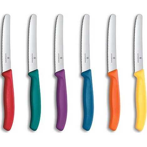 Victorinox set 6 coltelli tavola nuovi colori punta tonda