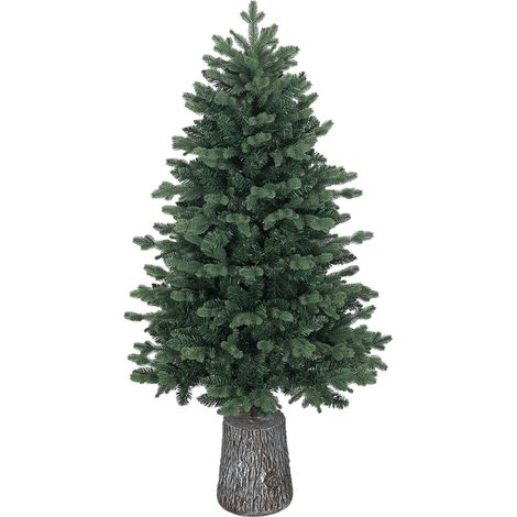 Árbol de Navidad artificial realista de 150 cm con 994 ramas y base de resina, color verde. (1/5)