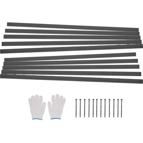 Bordure de jardin aluminium résistant à la rouille, 10 pièces de 60 pouces, bordure flexible pour parterre de fleurs et allées (1/5)