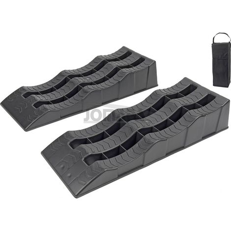 JOMAFA Par De Rampas Elevadoras Con Funda Transporte, Hasta 3000 Kg Rampas de servicio para automóviles Rampas de acceso Negro (1/5)
