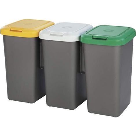 PATTUMIERA RACCOLTA DIFFERENZIATA SET 'TRIO' 25 lt. cm 78,5 x 32 x 47,4  - TONTARELLI (1/5)