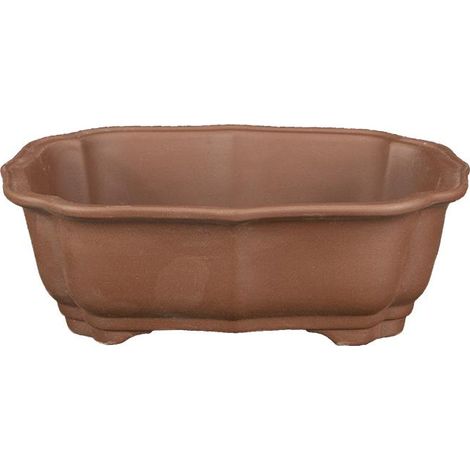 Vaso per bonsai ovale in gres 17,5x12x5 cm - YM49
