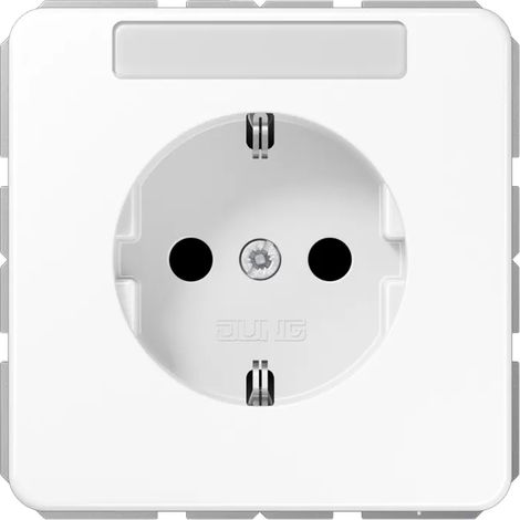 Jung SCHUKO Steckdose, 16 A 250 V , mit Schriftfeld, Duroplast, Serie CD, alpinweiß CD1520NAWW (1/2)