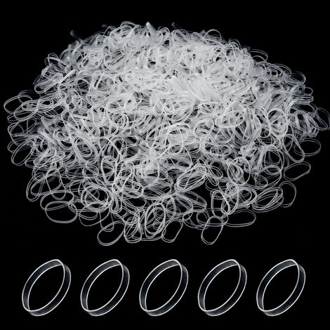 1500 Pièces Mini Elastique Cheveux, Petit Elastique Cheveux Fille Bebe, élastique Cheveux Caoutchouc Transparent pour les Cheveux des Enfants, Petites Dreadlocks, Coiffure de Mariage (1/5)