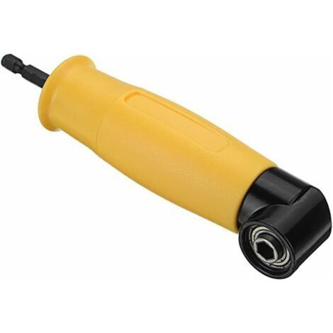 Perceuses à angle droit adaptateur coudé pour visseuse électrique avec porte-embout magnétique à changement rapide 1/4 6.35mm Inoxydable Hex, Jaune (1/4)