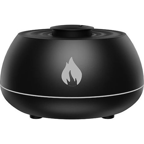 Flame Aroma Diffuseur d'huiles essentielles humidificateur 7 Couleurs de Flamme, pour la Maison, la Chambre, Le Yoga, Le Bureau, avec Protection d'arrêt Automatique sans Eau (Black) (1/5)