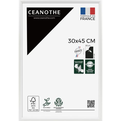 Cadre photo 30x45 cm en résine recyclée – Verre acrylique incassable – Léger et 100% recyclable – Fabrication éco-responsable – Ceanothe