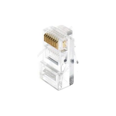 connecteurs - modular - 8 points / 8 contacts - cat5e/cat6 - lot de 100 - gigamédia mj8p8c100