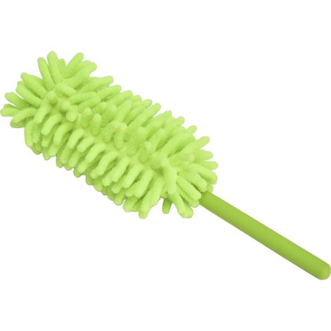Manche télescopique pour enlever la poussière, nettoyage sol bureau armoire en acier inoxydable vert