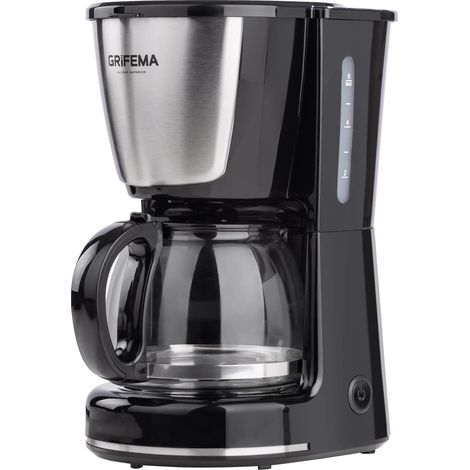 Cafetiere Filtre avec Fonction Maintien au Chaud, Isotherme Anti-Goutte, 0.75L/6 Tasses, Convient pour La Maison et Le Bureau, Noir/Acier (1/5)