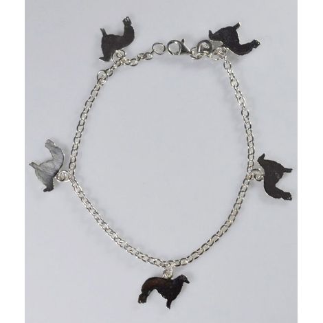 Borzoi 925 Silber Anhänger Armband